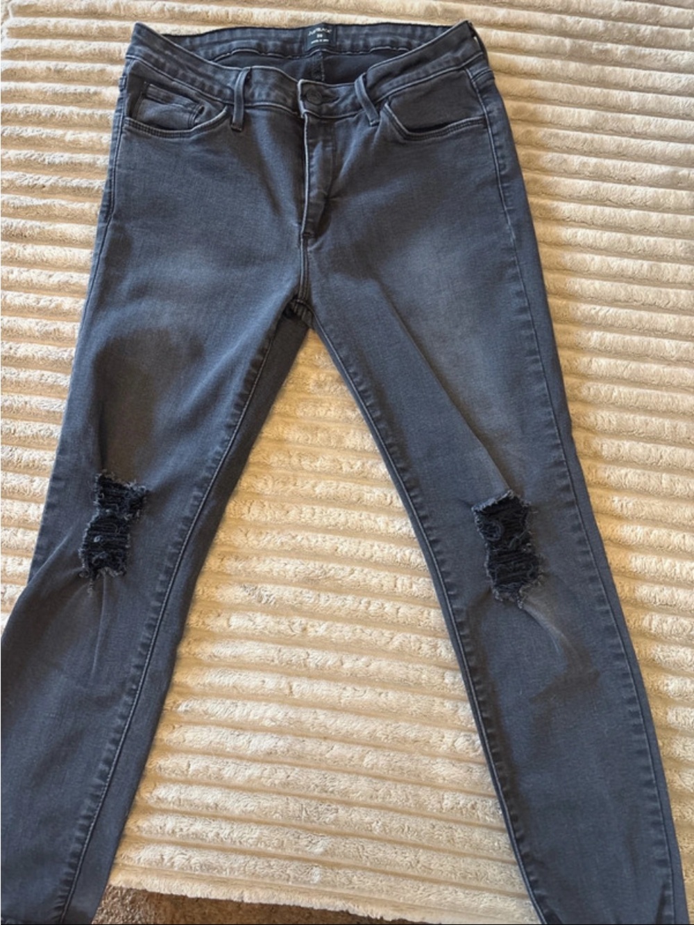 Just Black Charcoal Ripped Skinny Jeans